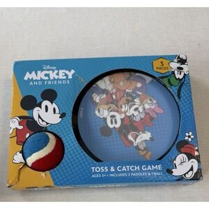 Disney Mickey Friends Toss Catch Game Paddle Ball Set Kids Outdoor Toy